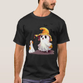 Cute Ghost Walking Dog Ghost Dog Halloween Night F T-Shirt (Vorderseite)