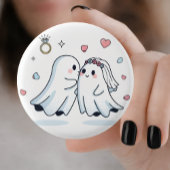 Cute Ghost Wedding Proposal Pin Button Set