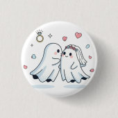 Cute Ghost Wedding Proposal Pin Button Set (Vorderseite)