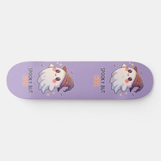 Cute Ghost Witch Halloween Spooky Cute Skateboard (Horizontal)