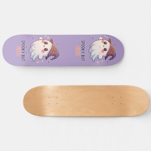 Cute Ghost Witch Halloween Spooky Cute Skateboard (Horizontal)