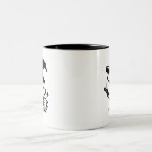 Cute Ghost Witch with Pumpkin & Broom | Two-Sided  Zweifarbige Tasse (Mittel)