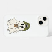 Cute Ghost with Beanie & Drink – Halloween Case iPhone Hülle (Rückseite (Horizontal))