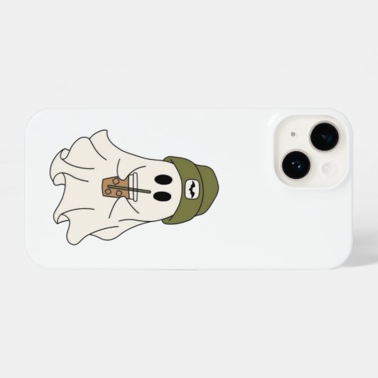 Cute Ghost with Beanie & Drink – Halloween Case iPhone Hülle (Rückseite (Horizontal))