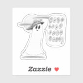 Cute Ghost With Bonnet Halloween Aufkleber (Blatt)