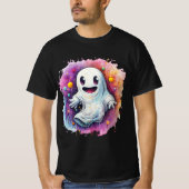 Cute Ghost with Colorful Splash Art T-Shirt (Vorderseite)
