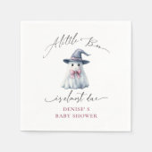 Cute Ghost with Pink Bow & Witch Hat Baby Shower Serviette (Vorderseite)