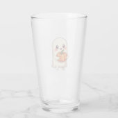 Cute Ghost with Pumpkin � Funny Halloween Glas (Rückseite)