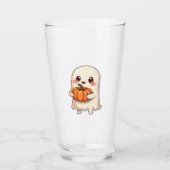 Cute Ghost with Pumpkin � Funny Halloween Glas (Vorderseite)