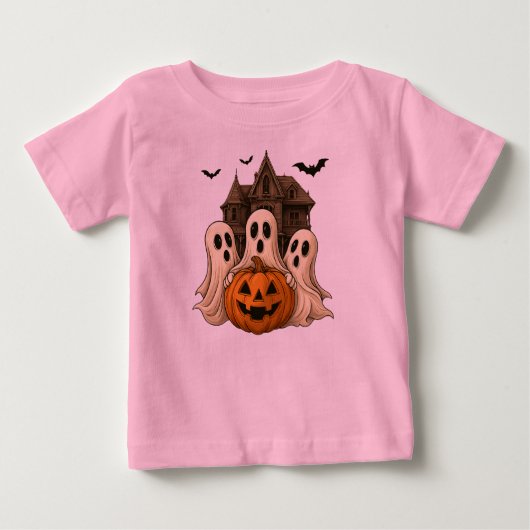 Cute Ghost with Pumpkin Halloween T-Shirt 👻 (Vorderseite)
