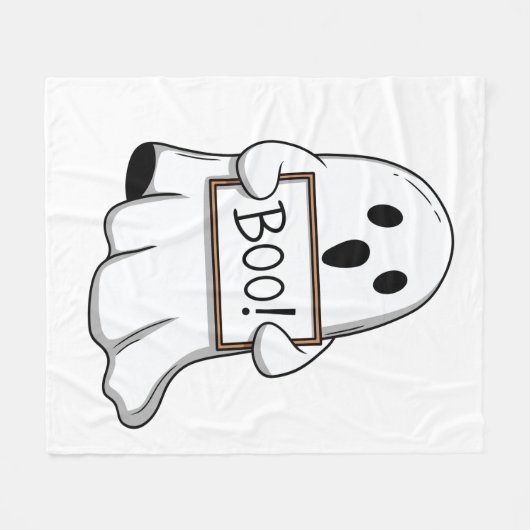 Cute Ghostly BOO Fun Fleecedecke (Vorderseite (Horizontal))