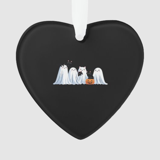 Cute Ghosts and Black Cats Halloween � Spooky Seas Ornament (Vorderseite)