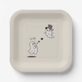 Cute ghosts couple talking pappteller (Vorderseite)