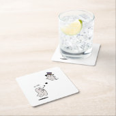 Cute ghosts couple talking rechteckiger pappuntersetzer (Vor Ort)