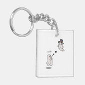 Cute ghosts couple talking schlüsselanhänger (Vorderseite links)