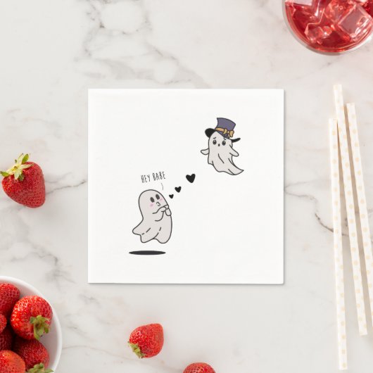 Cute ghosts couple talking serviette (Beispiel)