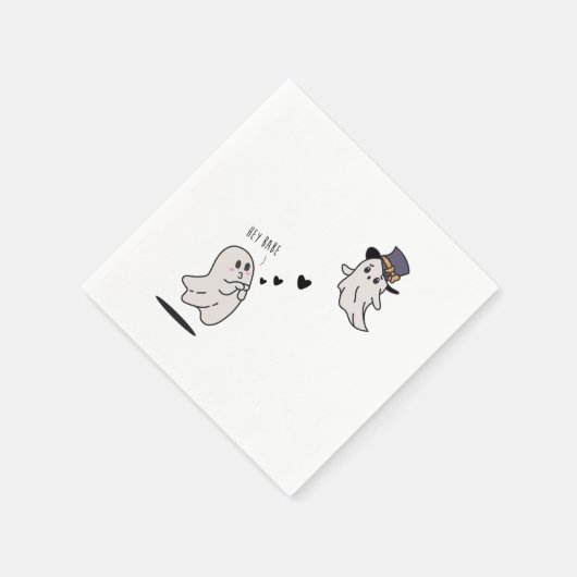 Cute ghosts couple talking serviette (Ecke)