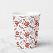 Cute ghosts Halloween watercolor patterns, Pappbecher (Links)