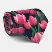 Cute Gift For Boyfriend Tulip Flower Krawatte (Gerollt)