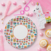 Cute Gifts in Bags and Boxes with Ribbons Pattern Pappteller (Party)