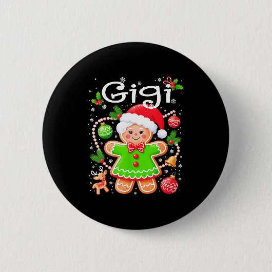 Cute Gigi Gingerbread Family Matching Christmas Co Button (Vorderseite)