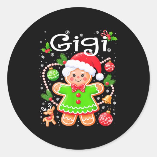 Cute Gigi Gingerbread Family Matching Christmas Co Runder Aufkleber (Vorderseite)