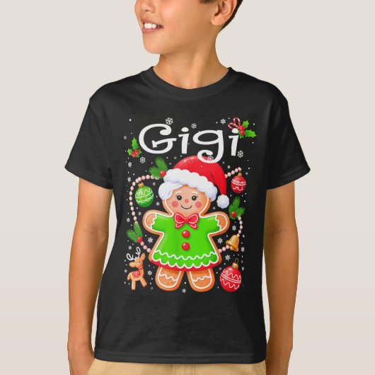 Cute Gigi Gingerbread Family Matching Christmas Co T-Shirt (Vorderseite)