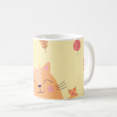 Cute Ginger Orange Cat Playing in Autumn Leaves Kaffeetasse (VorderseiteRechts)