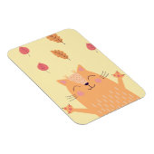 Cute Ginger Orange Cat Playing in Autumn Leaves Magnet (Rechte Seite)