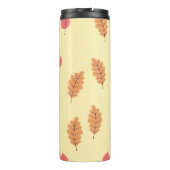 Cute Ginger Orange Cat Playing in Autumn Leaves Thermosbecher (Rückseite)