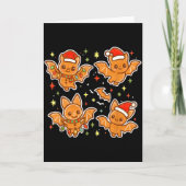 Cute Gingerbread Bats Soky Christmas Cookie Graphi Karte (Vorderseite)