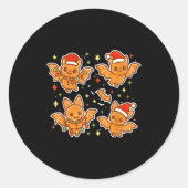 Cute Gingerbread Bats Soky Christmas Cookie Graphi Runder Aufkleber (Vorderseite)