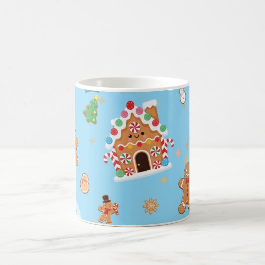 Cute Gingerbread Blue Kaffeetasse (Mittel)