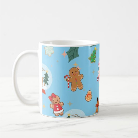 Cute Gingerbread Blue Kaffeetasse (Links)