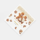 Cute Gingerbread boy Cookie Decorating Party Serviette (Ecke)
