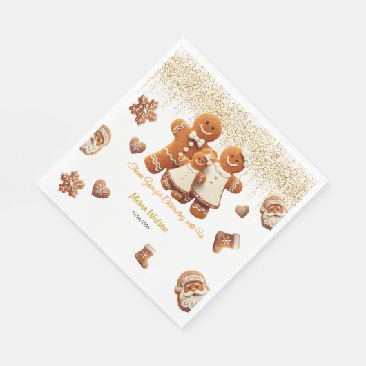 Cute Gingerbread boy Cookie Decorating Party Serviette (Ecke)