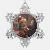 cute gingerbread boy Snowflake Framed Ornament (Vorderseite)