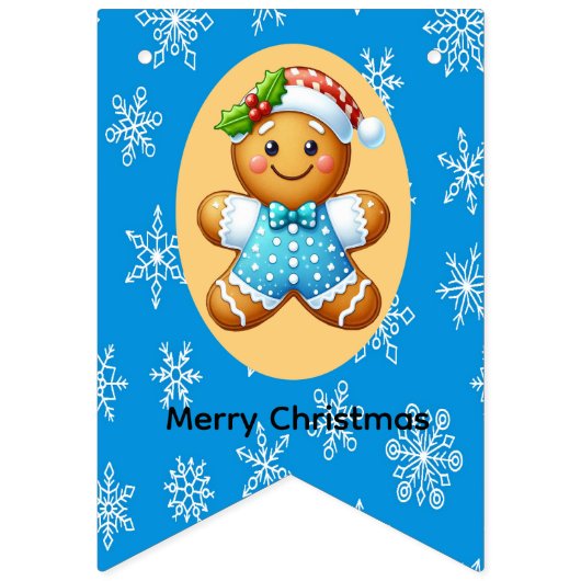 Cute Gingerbread Bunting Flags Wimpelkette (Erste Fahne)