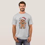 Cute Gingerbread Christmas Cartoon Design T-Shirt (Vorne ganz)