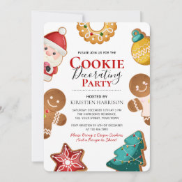 Cute Gingerbread Christmas Cookie Decorating Party Einladung