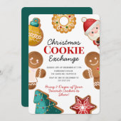 Cute Gingerbread Christmas Cookie Exchange Party Einladung (Vorne/Hinten)
