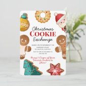 Cute Gingerbread Christmas Cookie Exchange Party Einladung (Stehend Vorderseite)