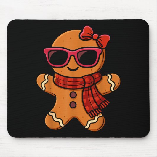 Cute Gingerbread Christmas For Women Girls Xmas Mousepad (Vorne)