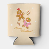 Cute Gingerbread Christmas Personalized Can Cooler Dosenkühler (Vorderseite)