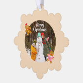 Cute Gingerbread Christmas Photo Ornament Card  Karte (Linke Ecke)
