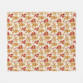 Cute Gingerbread Christmas Seamless Pattern Fleecedecke (Vorderseite (Horizontal))