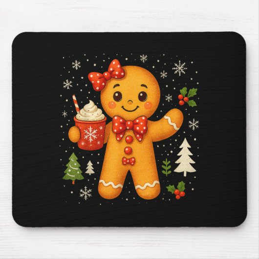 Cute Gingerbread Christmas Snow Xmas For Men Women Mousepad (Vorne)