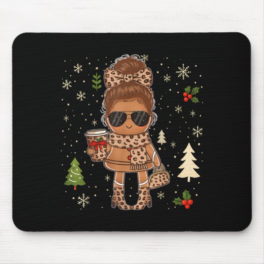 Cute Gingerbread Christmas Snow Xmas For Men Women Mousepad (Vorne)