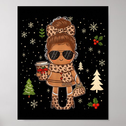Cute Gingerbread Christmas Snow Xmas For Men Women Poster (Vorne)