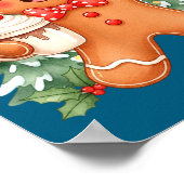 Cute Gingerbread Christmas Snow Xmas For Men Women Poster (Ecke)